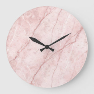 Rose Marble Organic Dusty Rose Rouge Große Wanduhr