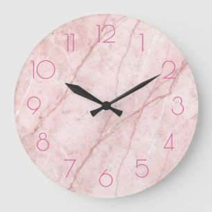 Rose Marble Organic Dusty Rose Rouge Große Wanduhr