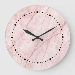 Rose Marble Organic Dusty Rose Rouge Große Wanduhr