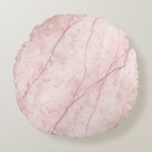 Rose Marble Organic Dusty Rose Rouge  Rundes Kissen