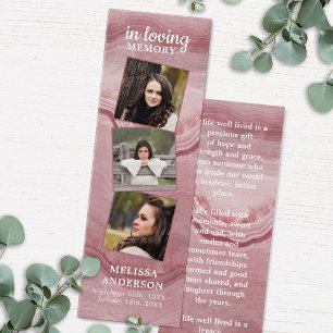 Rose Marmor 3 Foto Gedicht Beerdigung Gebet Leseze