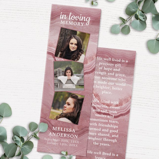 Rose Marmor 3 Foto Gedicht Beerdigung Gebet Leseze (Von Creator hochgeladen)