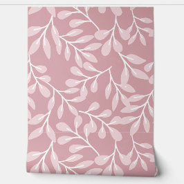Rose Mauve Leafy Design Tapete