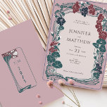 Rose Mauve Maroon Red Sage Wedding Einladung<br><div class="desc">Diese schöne Hochzeitseinladung verbindet die sanfte Wärme der Rose Lilve mit der ruhigen Eleganz des Salbei Grün, Set vor einem weichen, rot-rosa Hintergrund für einen frisch und zeitlos wirkenden Look. Die Blumenakzente, die die Karte umrahmen, sind kunstvoll arrangiert und zeigen eine Harmonie von naturlich inspirierten Farben, die zu einem herbstlichen,...</div>