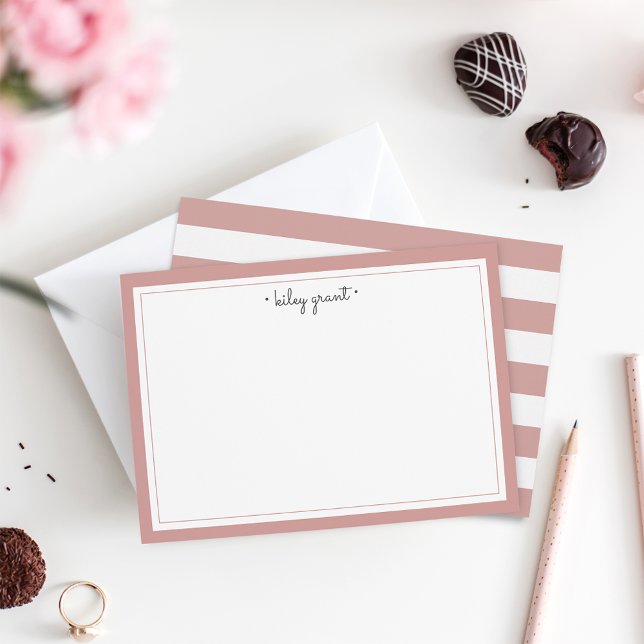 Rose Mauve Personalisiert Stationery Flat Note Car Mitteilungskarte (Von Creator hochgeladen)