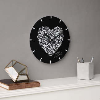 Rose Meines Herzens Große Wanduhr