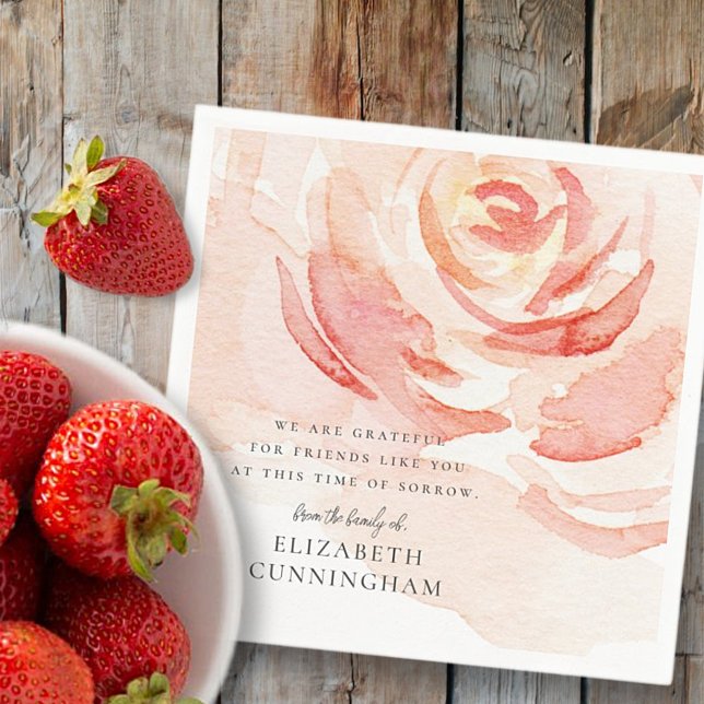 Rose Memorial Blume Wasserfarben Serviette (Von Creator hochgeladen)