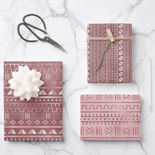 Rose Metallverpackungspapierblätter Geschenkpapier Set