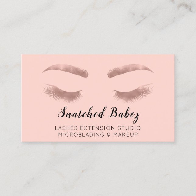 Rose Microblade Makeup Eyelash Extension QR Code Visitenkarte (Vorderseite)