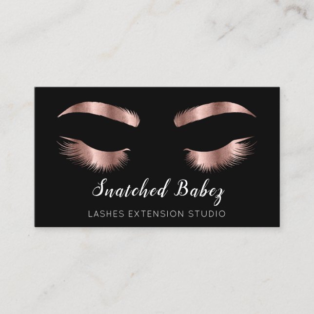 Rose Microblading Makeup Eyelashes QR Code Logo Bu Visitenkarte (Vorderseite)