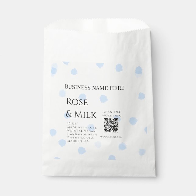 Rose Milch handgefertigte Seife QR-Code hinzufügen Geschenktütchen (Vorderseite)