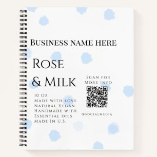 Rose Milch handgefertigte Seife QR-Code hinzufügen Notizbuch