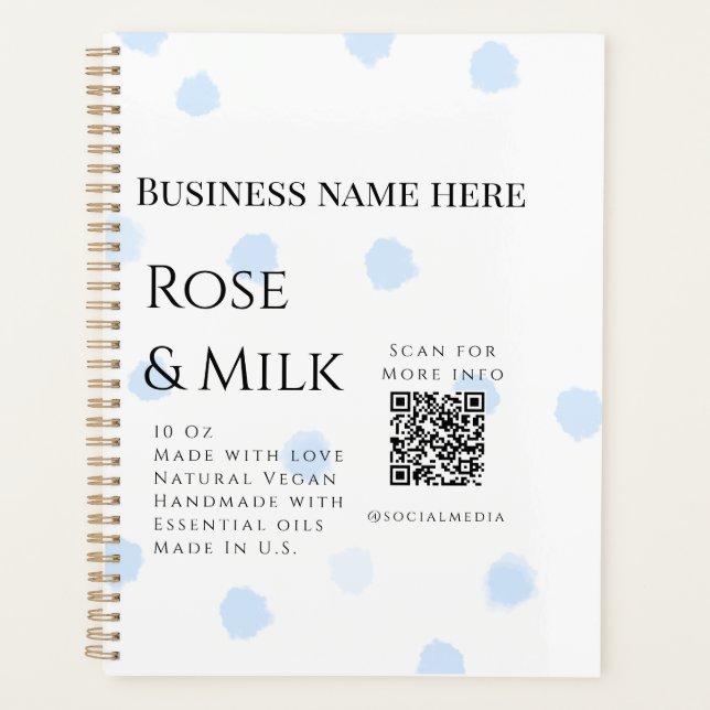 Rose Milch handgefertigte Seife QR-Code hinzufügen Planer (Vorderseite)