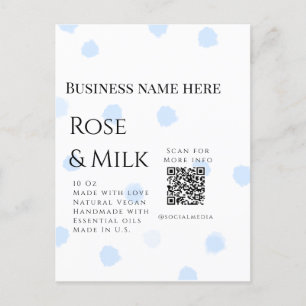 Rose Milch handgefertigte Seife QR-Code hinzufügen Postkarte