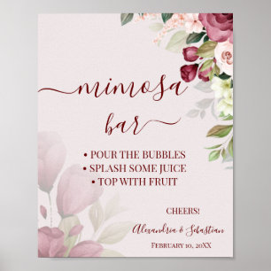Rose Mimosa Bar Brautparty Unterschrift Poster