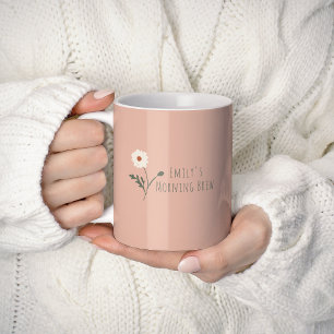 Rose Minimalist Gänseblümchen & Text Moderner Baue Kaffeetasse