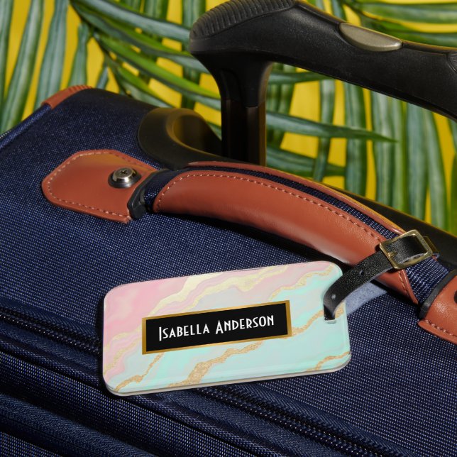 Rosé-Mint-Gold-Luxus-Popular-Kollektion Gepäckanhänger (Vorderseite Insitu 3)