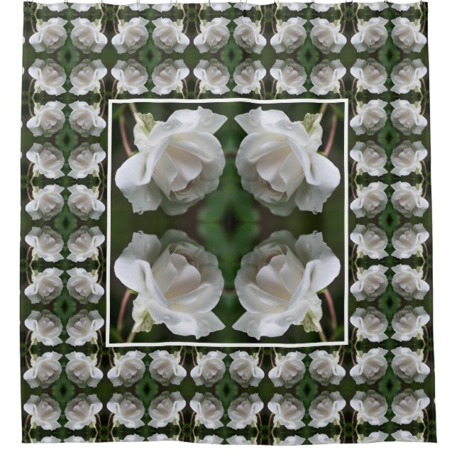 Rose mit Abstrakten Raindrops Duschvorhang (Vorderseite)