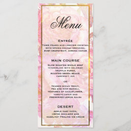 Rose mit Aquarellfarbe Rosa Menü Menükarte