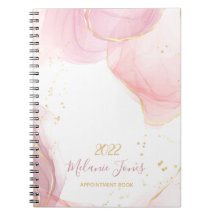 Rose mit Aquarellgolden Glitzer Terminkalender 202