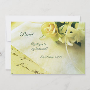 Rose mit Band auf der alten Handschrift Einladung