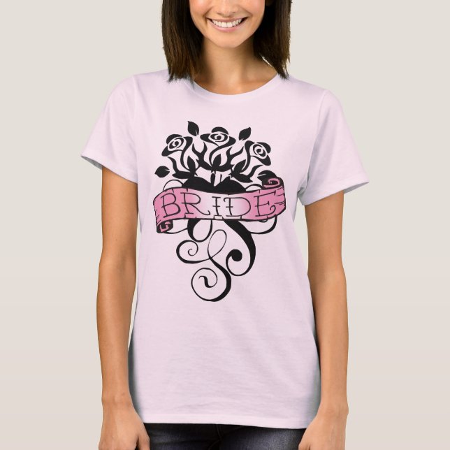 Rose mit Banner T-Shirt (Vorderseite)