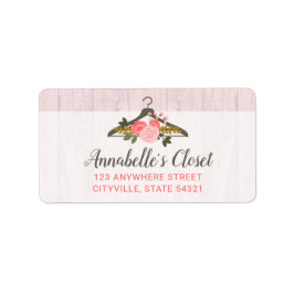 Rose mit Blumenbezug Boutique Adressaufkleber