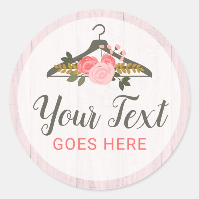 Rose mit Blumenbezug Boutique Runder Aufkleber (Vorderseite)
