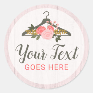 Rose mit Blumenbezug Boutique Runder Aufkleber