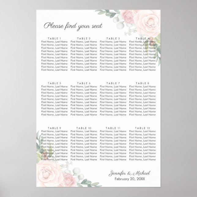 Rose mit Blumenmuster und Gartengrüne Sitzplakette Poster (Vorne)