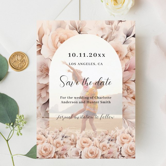 Rose mit Creme Foto Save The Date (Von Creator hochgeladen)