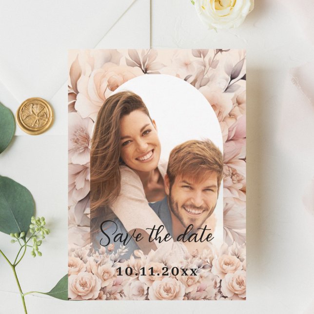 Rose mit Creme Foto Save The Date (Von Creator hochgeladen)