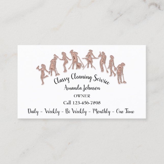 Rose mit dem Logo "Classy Clearing Services" Weiß  Visitenkarte (Vorderseite)