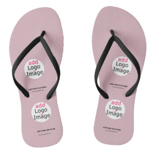 Rose mit dem Logo Dusty Pink für Business Chic Flip Flops