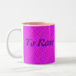 Rose mit der Liebe-Meldung Rosa blaues Kreuz-Muste Zweifarbige Tasse