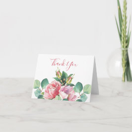 Rose mit Eukalyptus Faltschachtel Dankeschön Karte