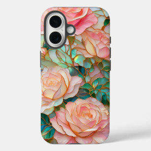 Rose mit festgehaltenem Glaseffekt - Gehäuse iPhone 16 Hülle