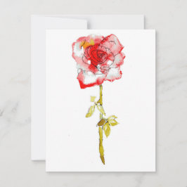 Rose mit Flachbildschirm Wasserfarbe und Tinte Mitteilungskarte