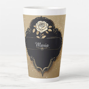 Rose mit goldenen funkelnden Details Milchtasse