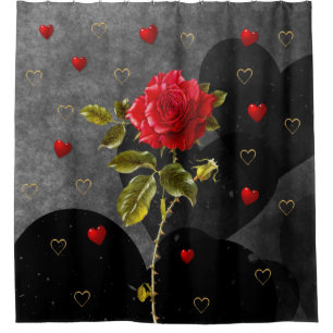 Rose mit Hörnern Duschvorhang