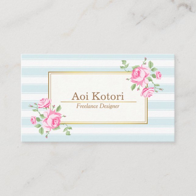 Rose mit klassischem Blumenmuster Visitenkarte (Vorderseite)