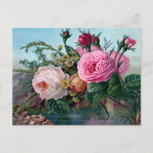 Rose "Mit Liebe und besten Wünschen" Postkarte