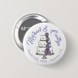 Rose mit lila Zuckerguss, gestufte Blumenkuchen Button