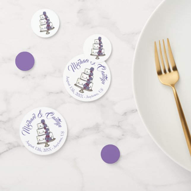 Rose mit lila Zuckerguss, gestufte Blumenkuchen Konfetti (Gruppe)