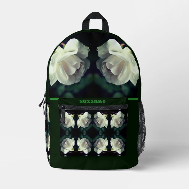 Rose mit Personalisierten Raindrops Bedruckter Rucksack (Vorderseite)