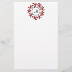 Rose mit Personalisierter Monogramm Briefpapier