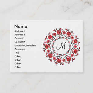 Rose mit Personalisierter Monogramm Visitenkarte