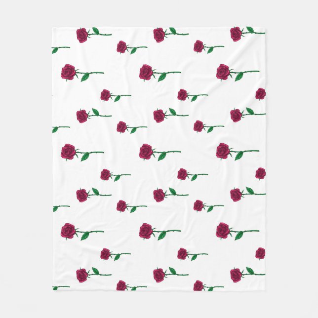 Rose mit romantischem Valentinstag-Design Fleecedecke (Vorderseite)