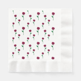 Rose mit romantischem Valentinstag-Design Serviette