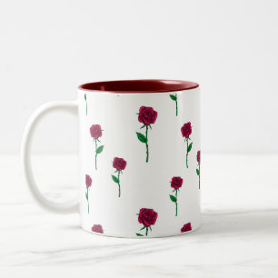 Rose mit romantischem Valentinstag-Design Zweifarbige Tasse
